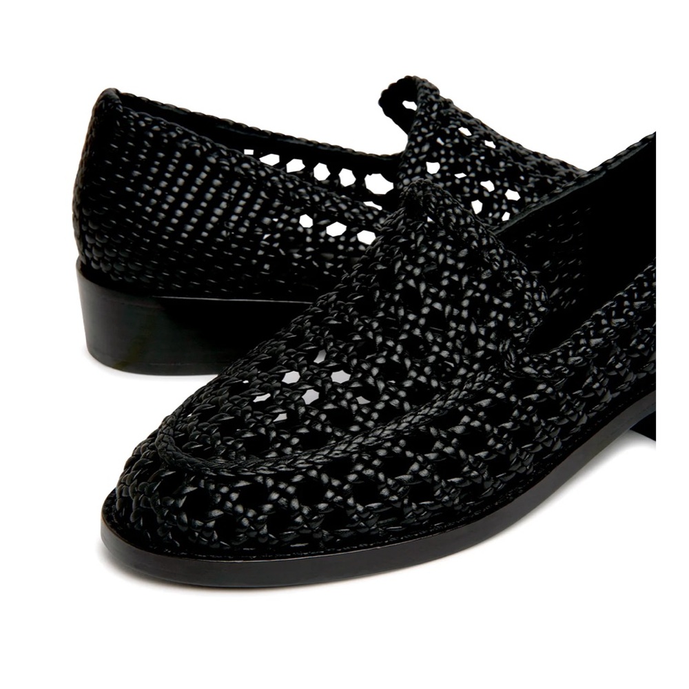 Cynthia Rowley Black Woven Loafers Slip-Ons